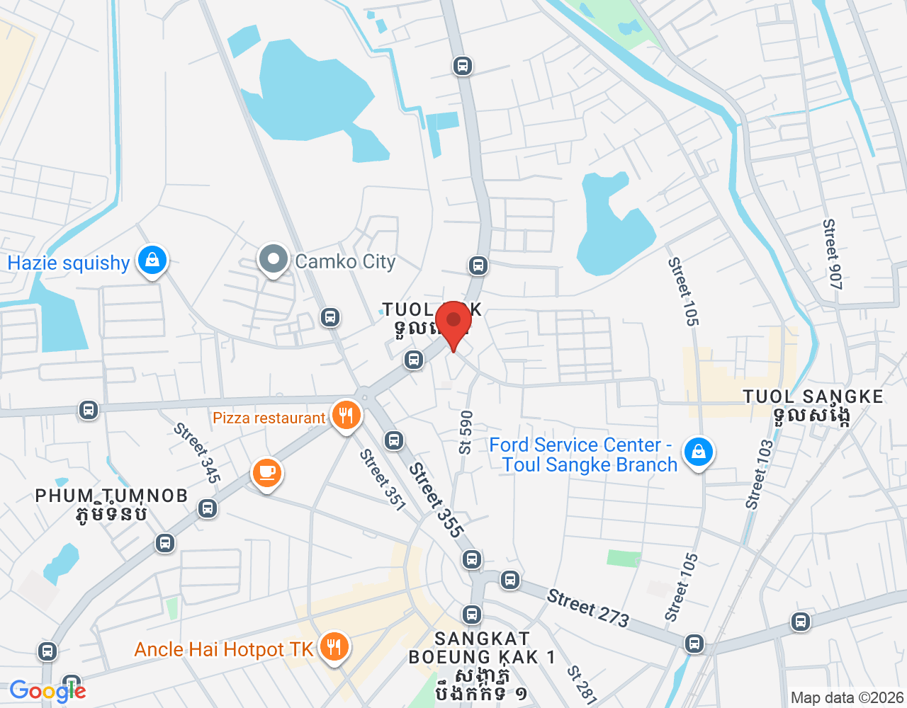 Online Sales location map