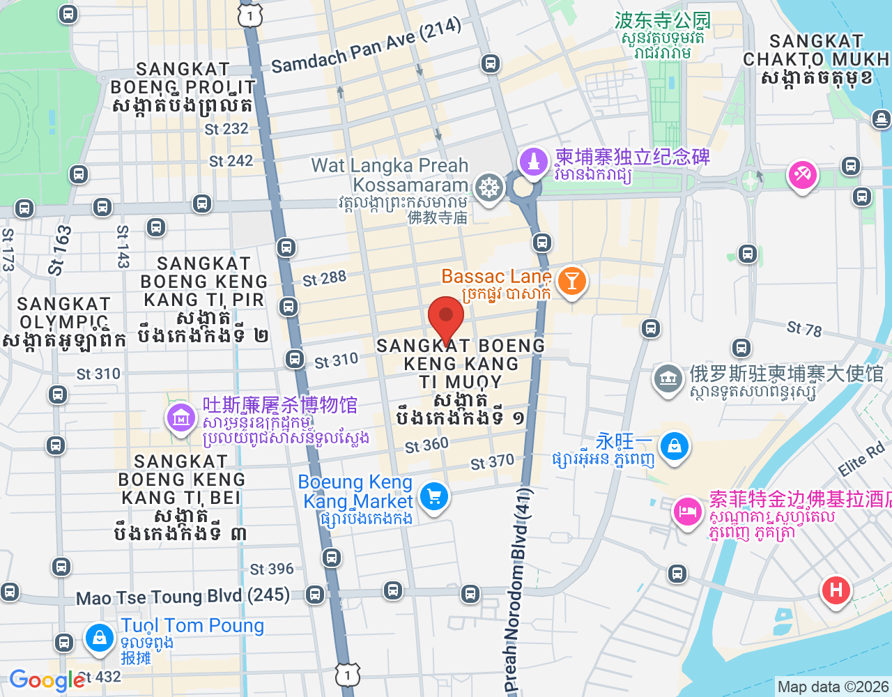 Waiter / Waitress location map