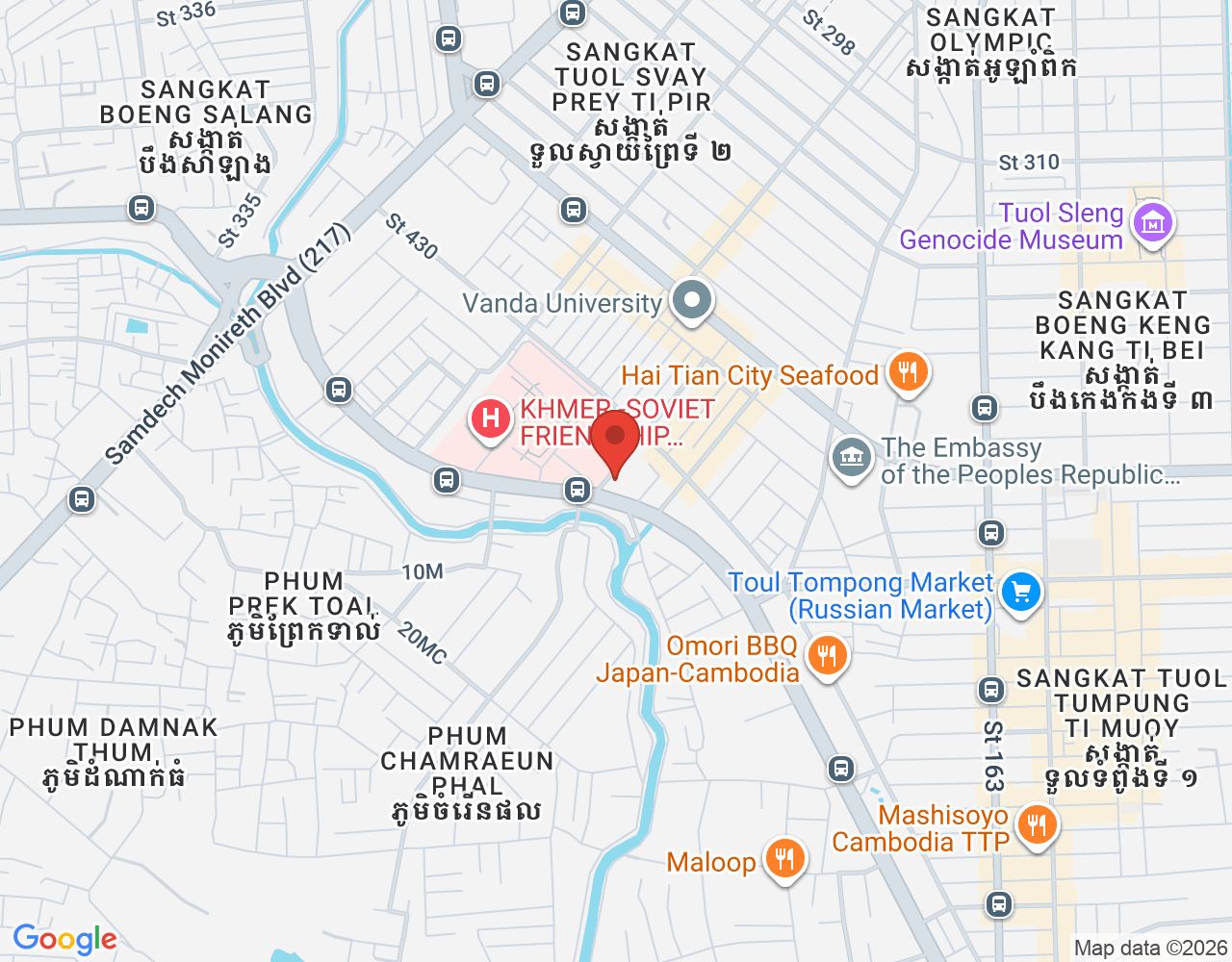 Cashier location map