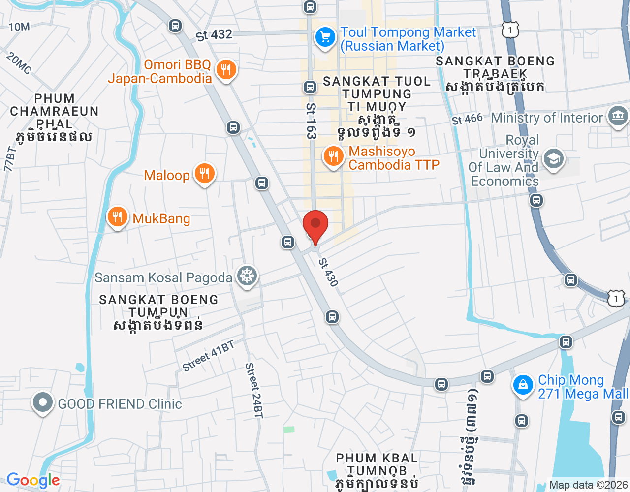 ផ្នែកដឹកជញ្ជូន location map