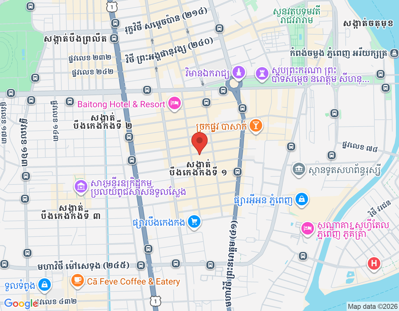 Waiter / Waitress location map