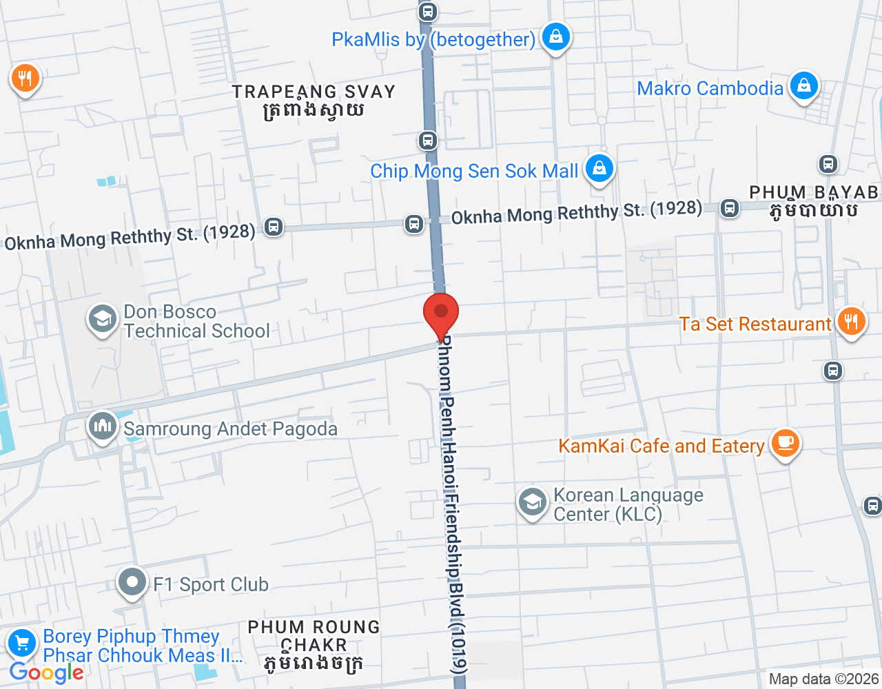 Cashier location map