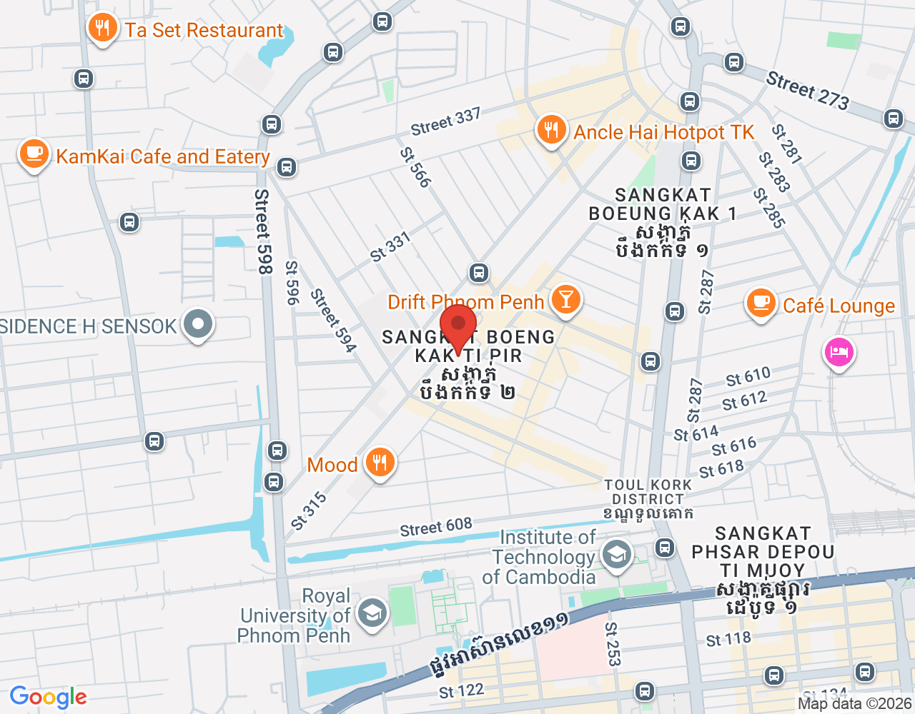 Room Service location map