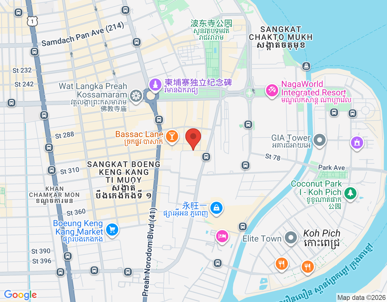 Service Staff location map