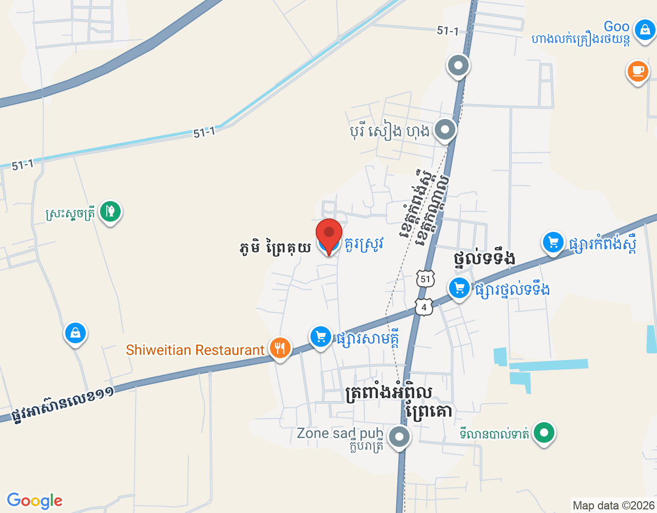 Purchasing location map