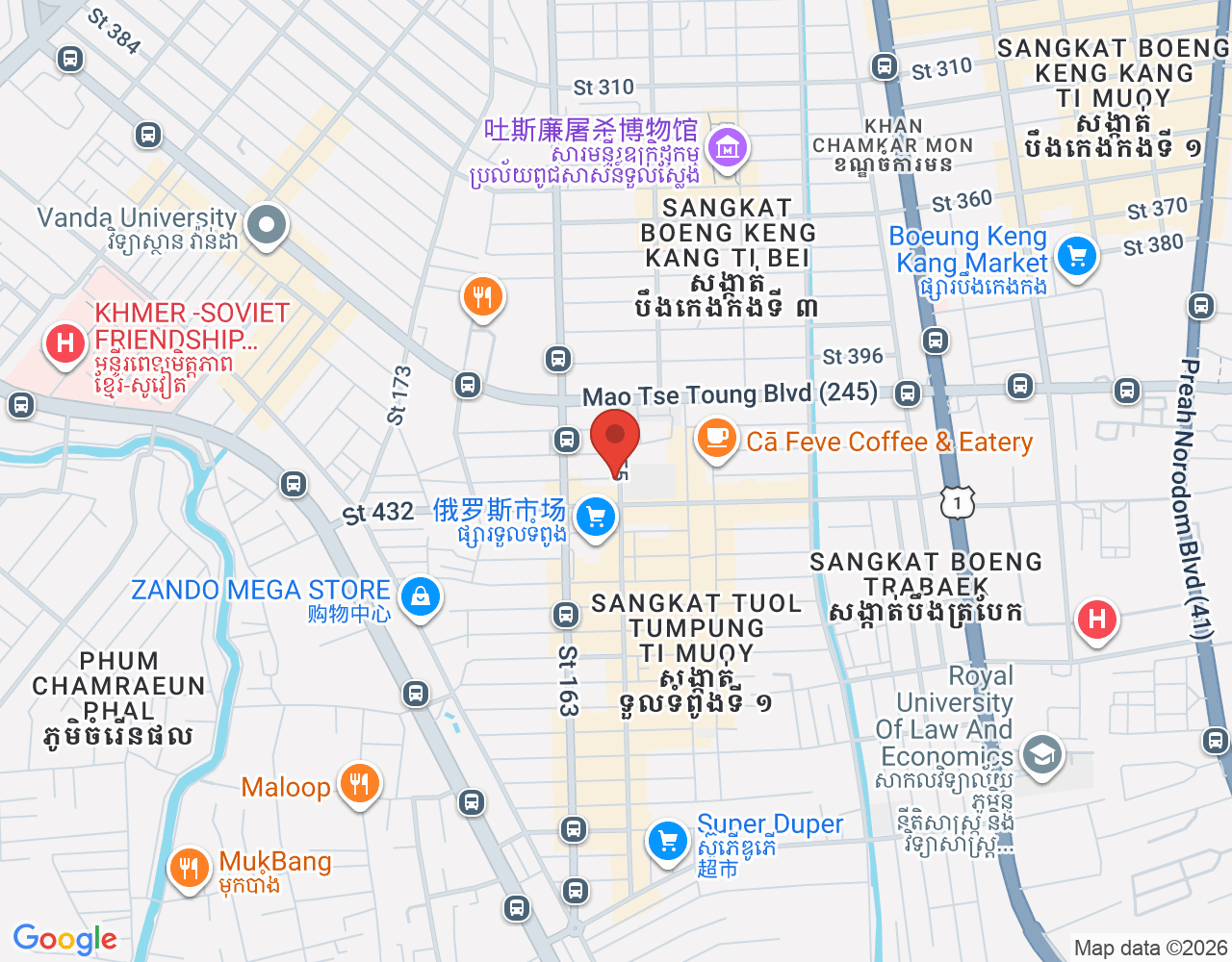 Barista location map