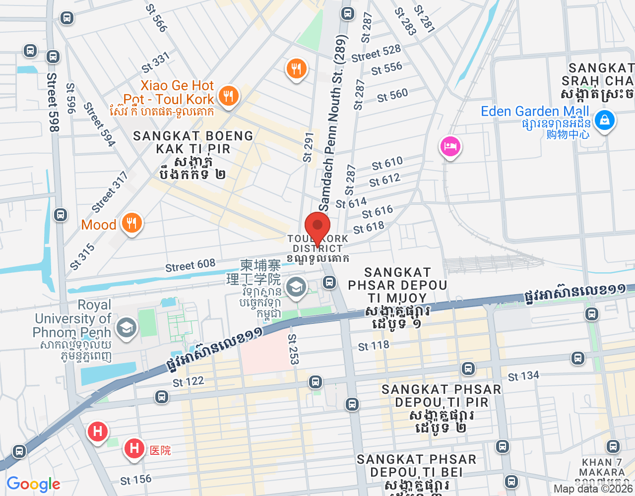 Cashier location map