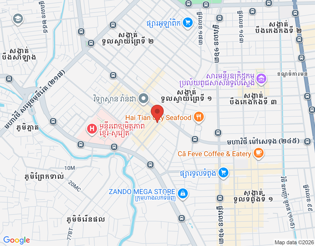 Cashier location map