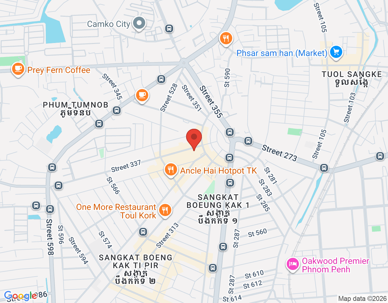 Cashier location map